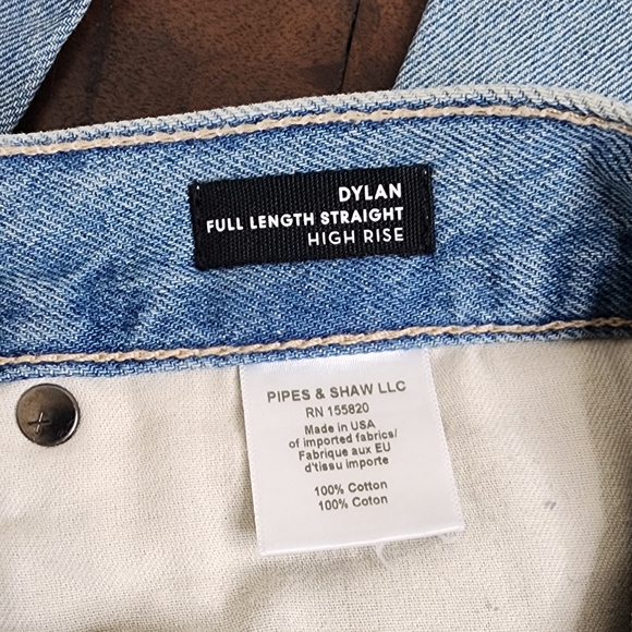 Veronica Beard Dylan Full Length High-rise Straight Step Hem Blue Jeans Size 28 - Picture 14 of 14